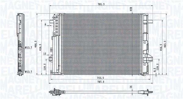 MAGNETI MARELLI 350203758000 Condenser, air conditioning