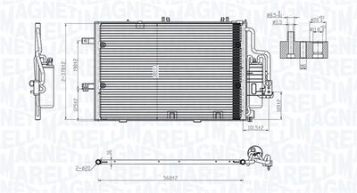 Condenser, air conditioning MAGNETI MARELLI 350203770000