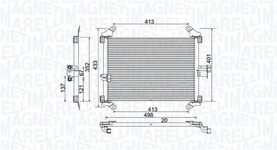 Condenser, air conditioning MAGNETI MARELLI 350203772000