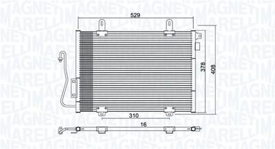 Condenser, air conditioning MAGNETI MARELLI 350203775000