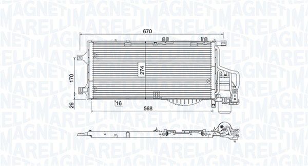 MAGNETI MARELLI 350203783000 Condenser, air conditioning