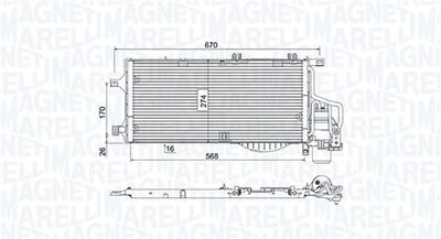 Condenser, air conditioning MAGNETI MARELLI 350203783000