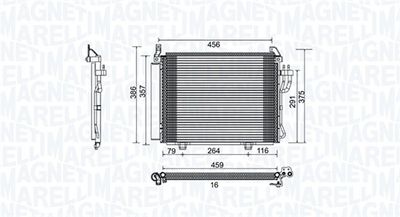 Condenser, air conditioning MAGNETI MARELLI 350203790000