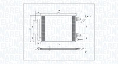Condenser, air conditioning MAGNETI MARELLI 350203792000