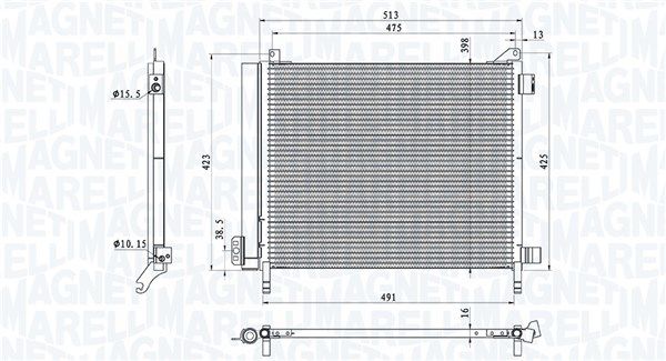 MAGNETI MARELLI 350203793000 Condenser, air conditioning