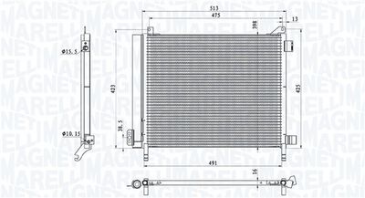 Condenser, air conditioning MAGNETI MARELLI 350203793000