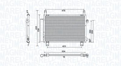 Condenser, air conditioning MAGNETI MARELLI 350203798000