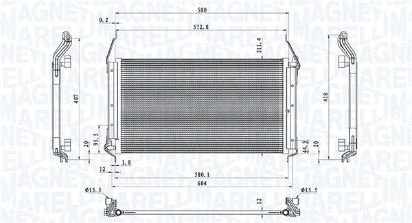 MAGNETI MARELLI 350203801000 Condenser, air conditioning