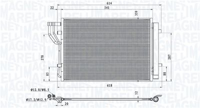Condenser, air conditioning MAGNETI MARELLI 350203805000