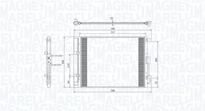Condenser, air conditioning MAGNETI MARELLI 350203809000