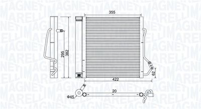 Condenser, air conditioning MAGNETI MARELLI 350203810000