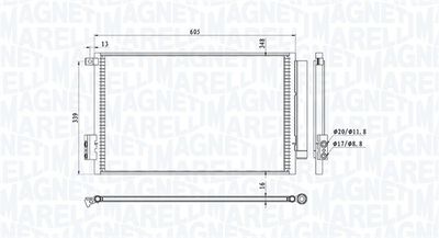 Condenser, air conditioning MAGNETI MARELLI 350203814000