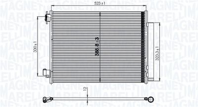 Condenser, air conditioning MAGNETI MARELLI 350203823000