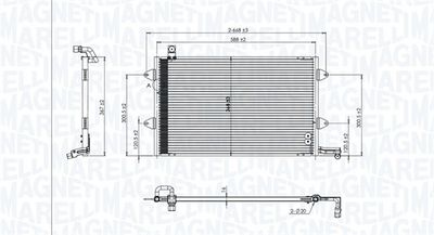 Condenser, air conditioning MAGNETI MARELLI 350203840000