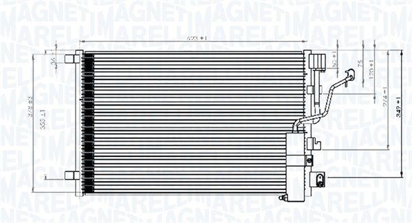 MAGNETI MARELLI 350203841000 Condenser, air conditioning