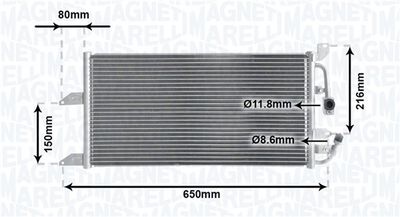 Condenser, air conditioning MAGNETI MARELLI 350203852000