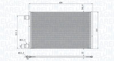 Condenser, air conditioning MAGNETI MARELLI 350203860000