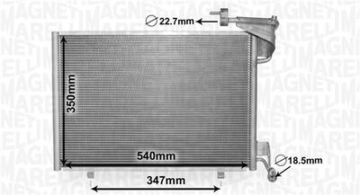 Condenser, air conditioning MAGNETI MARELLI 350203870000