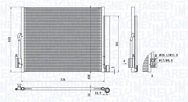 MAGNETI MARELLI 350203872000 Condenser, air conditioning