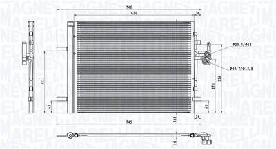 Condenser, air conditioning MAGNETI MARELLI 350203873000