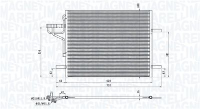 Condenser, air conditioning MAGNETI MARELLI 350203876000