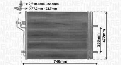 Condenser, air conditioning MAGNETI MARELLI 350203880000