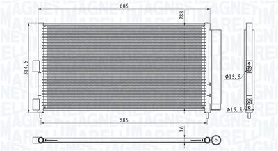 Condenser, air conditioning MAGNETI MARELLI 350203881000