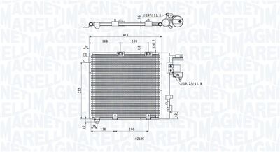 Condenser, air conditioning MAGNETI MARELLI 350203885000