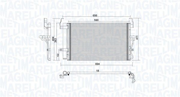 MAGNETI MARELLI 350203894000 Condenser, air conditioning