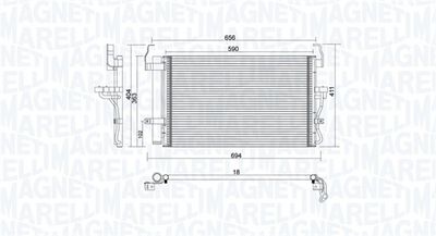 Condenser, air conditioning MAGNETI MARELLI 350203894000