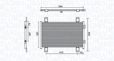 Condenser, air conditioning MAGNETI MARELLI 350203895000
