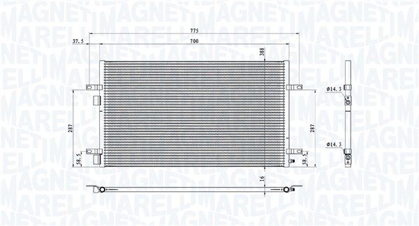 MAGNETI MARELLI 350203901000 Condenser, air conditioning