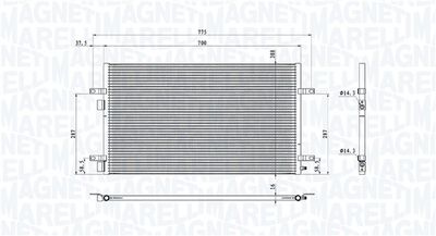 Condenser, air conditioning MAGNETI MARELLI 350203901000