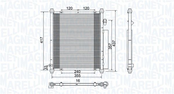 MAGNETI MARELLI 350203907000 Condenser, air conditioning