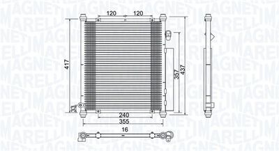 Condenser, air conditioning MAGNETI MARELLI 350203907000