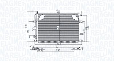 Condenser, air conditioning MAGNETI MARELLI 350203914000
