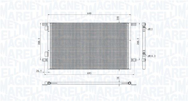 MAGNETI MARELLI 350203918000 Condenser, air conditioning
