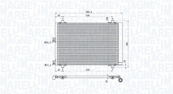 MAGNETI MARELLI 350203920000 Condenser, air conditioning
