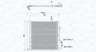 Condenser, air conditioning MAGNETI MARELLI 350203921000