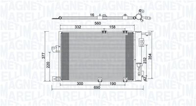 Condenser, air conditioning MAGNETI MARELLI 350203927000
