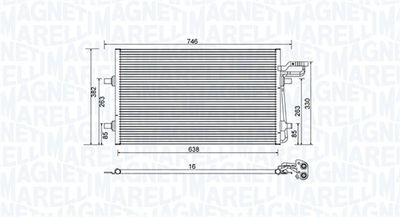 Condenser, air conditioning MAGNETI MARELLI 350203934000