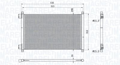 Condenser, air conditioning MAGNETI MARELLI 350203944000