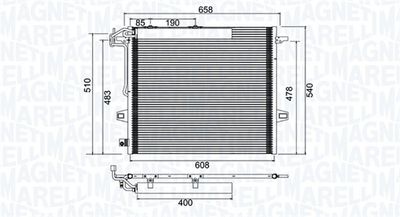 Condenser, air conditioning MAGNETI MARELLI 350203947000