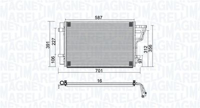 Condenser, air conditioning MAGNETI MARELLI 350203951000
