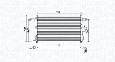 Condenser, air conditioning MAGNETI MARELLI 350203955000