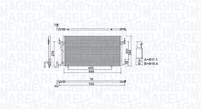 Condenser, air conditioning MAGNETI MARELLI 350203965000