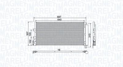 Condenser, air conditioning MAGNETI MARELLI 350203969000