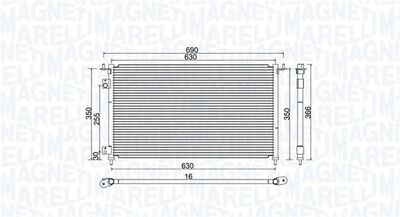 Condenser, air conditioning MAGNETI MARELLI 350203970000