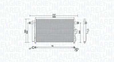 Condenser, air conditioning MAGNETI MARELLI 350203974000