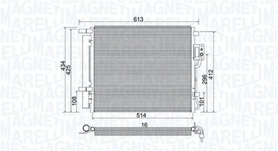 Condenser, air conditioning MAGNETI MARELLI 350203977000
